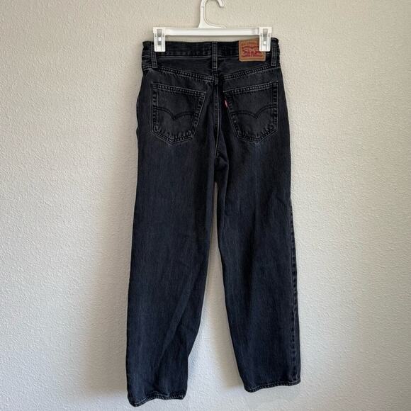 Levi's Womens Size 26 94's Baggy Worn in Grey Black Straight Leg Festival Boho - Picture 10 of 10